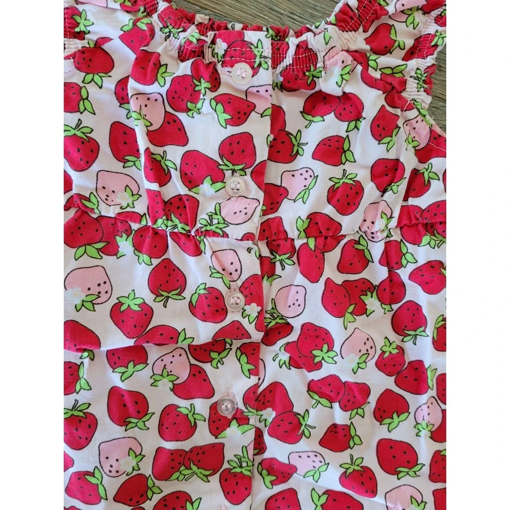 Gymboree Baby Girls Strawberry Print Sleeveless Dress Button Back‎ 0-3 Months #7